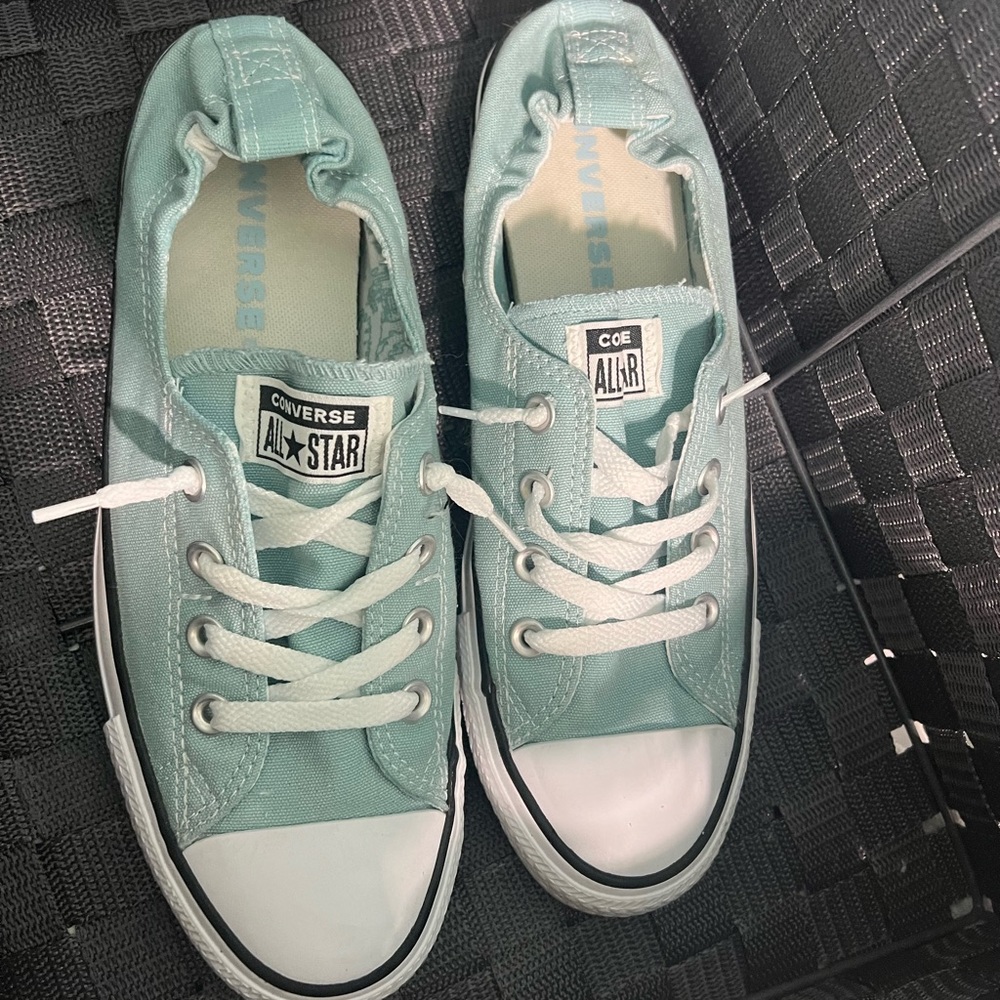 Converse Shoreline slip on sneaker Size 10. Worn once or twice. Dusty aqua blue